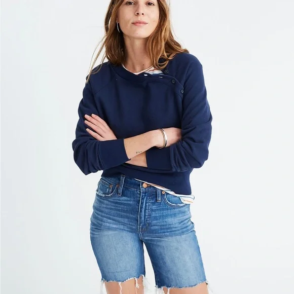 Madewell High Rise Mid Length Denim Shorts in Erwin Wash size 25 - Picture 4 of 11